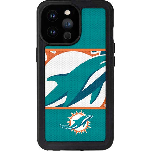 NFL Miami Dolphins Zone Block iPhone 14 Pro Max Waterproof Case