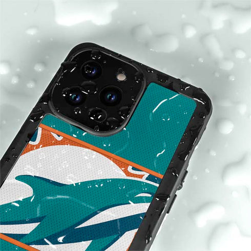 NFL Miami Dolphins Zone Block iPhone 14 Pro Max Waterproof Case