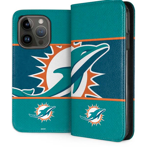 NFL Miami Dolphins Zone Block iPhone 15 Pro Folio Case