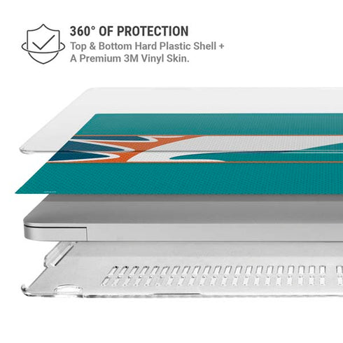 NFL Miami Dolphins Zone Block MacBook Air 15in (2023-2025) Case plus Skin