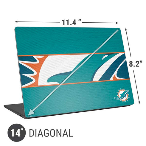 NFL Miami Dolphins Zone Block Universal Laptop 14in (11.4 x 8.2in) Skin