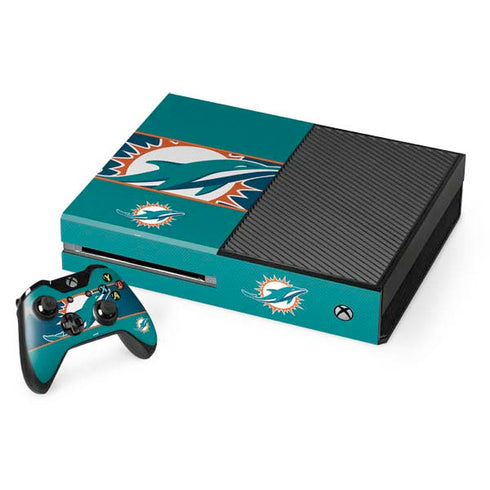 NFL Miami Dolphins Zone Block Xbox One Console and Controller Bundle Skin