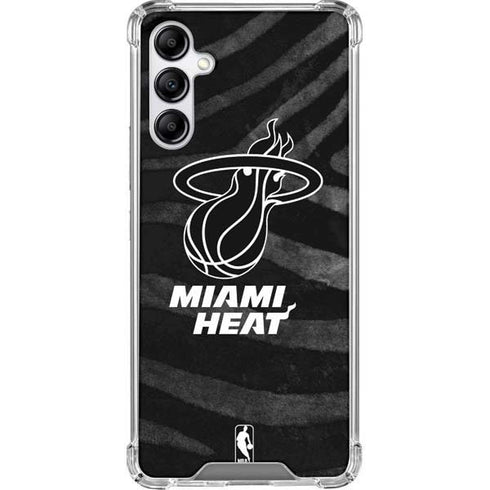 NBA Miami Heat Black Animal Print Galaxy A14 5G Clear Case