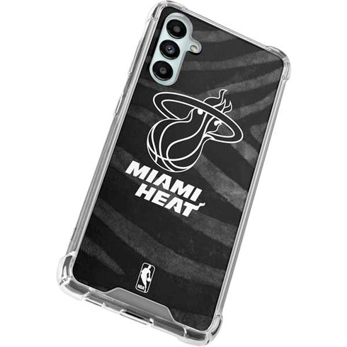NBA Miami Heat Black Animal Print Galaxy A14 5G Clear Case