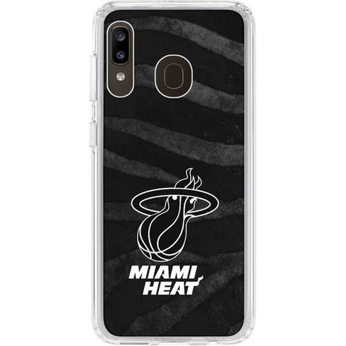 NBA Miami Heat Black Animal Print Galaxy A20 Clear Case