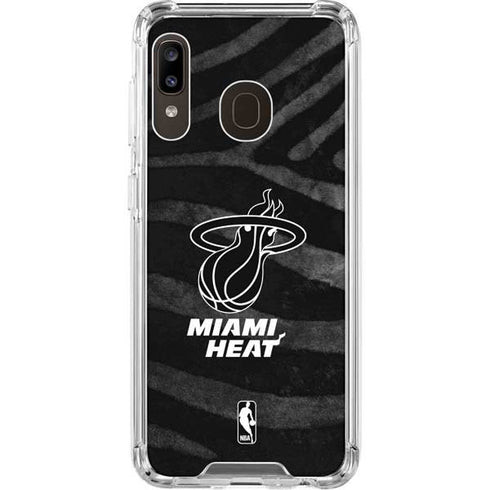 NBA Miami Heat Black Animal Print Galaxy A30 Clear Case