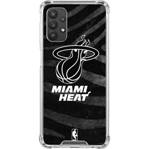 NBA Miami Heat Black Animal Print Galaxy A32 5G Clear Case