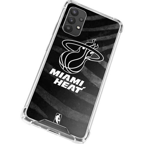 NBA Miami Heat Black Animal Print Galaxy A32 5G Clear Case