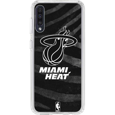 NBA Miami Heat Black Animal Print Galaxy A50 Clear Case