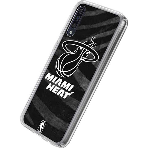 NBA Miami Heat Black Animal Print Galaxy A50 Clear Case