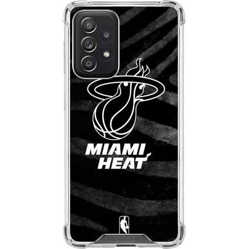 NBA Miami Heat Black Animal Print Galaxy A52 5G Clear Case