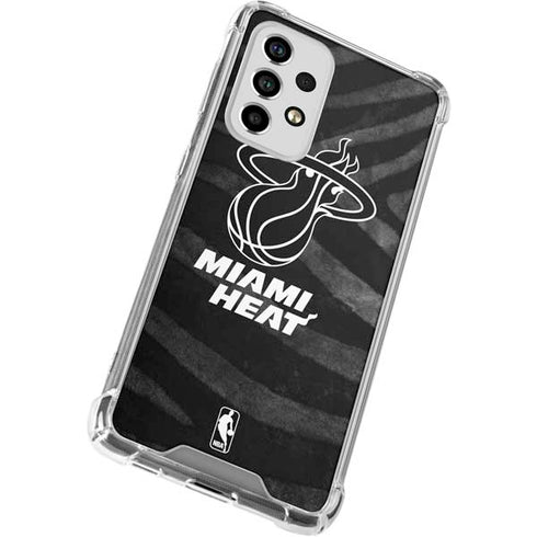 NBA Miami Heat Black Animal Print Galaxy A53 5G Clear Case