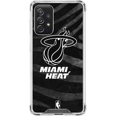 NBA Miami Heat Black Animal Print Galaxy A72 5G Clear Case