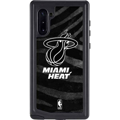 NBA Miami Heat Black Animal Print Galaxy Note 10 Waterproof Case