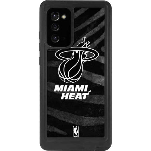 NBA Miami Heat Black Animal Print Galaxy Note20 5G Waterproof Case