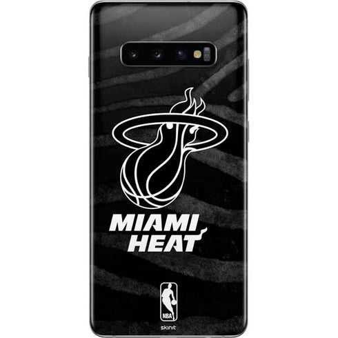 NBA Miami Heat Black Animal Print Galaxy S10 Plus Skin