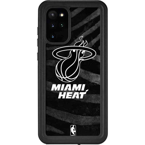 NBA Miami Heat Black Animal Print Galaxy S20 Plus Waterproof Case