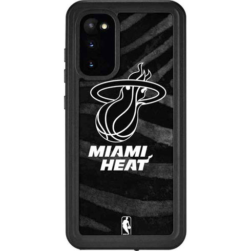 NBA Miami Heat Black Animal Print Galaxy S20 Waterproof Case