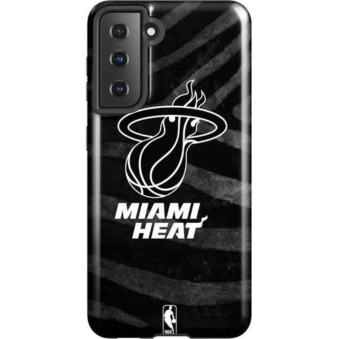 NBA Miami Heat Black Animal Print Galaxy S21 5G Pro Case