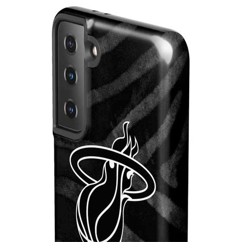 NBA Miami Heat Black Animal Print Galaxy S21 FE Pro Case