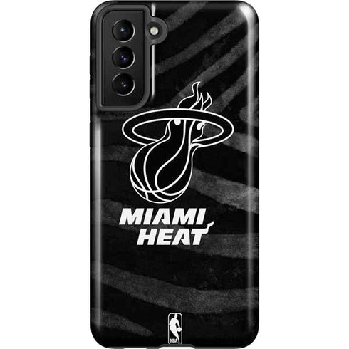 NBA Miami Heat Black Animal Print Galaxy S21 Plus 5G Pro Case
