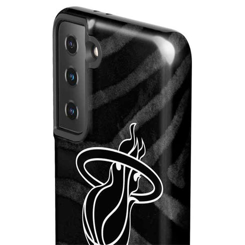 NBA Miami Heat Black Animal Print Galaxy S21 Plus 5G Pro Case