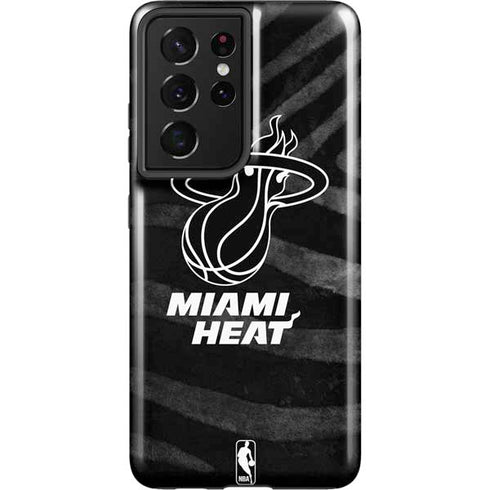 NBA Miami Heat Black Animal Print Galaxy S21 Ultra 5G Pro Case