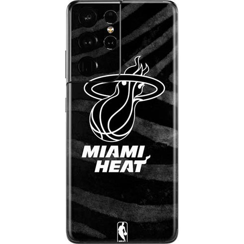 NBA Miami Heat Black Animal Print Galaxy S21 Ultra 5G Skin