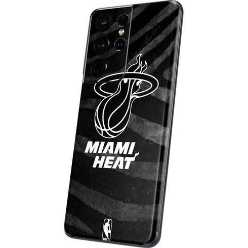 NBA Miami Heat Black Animal Print Galaxy S21 Ultra 5G Skin