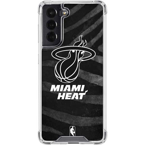 NBA Miami Heat Black Animal Print Galaxy S22 Clear Case