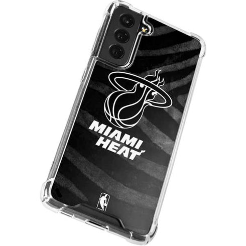 NBA Miami Heat Black Animal Print Galaxy S22 Clear Case