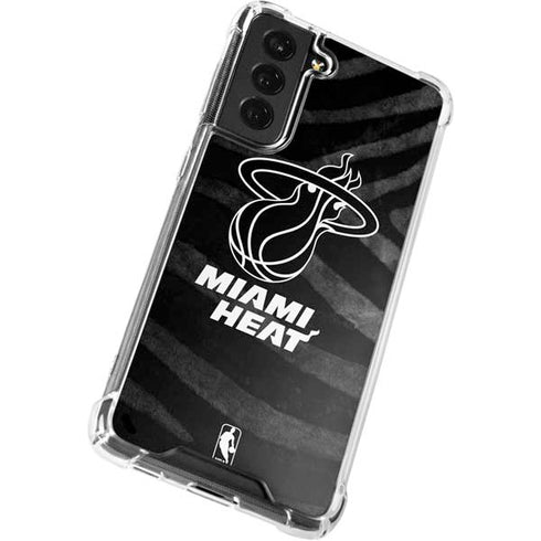 NBA Miami Heat Black Animal Print Galaxy S22 Plus Clear Case
