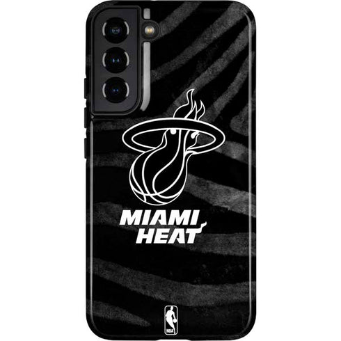 NBA Miami Heat Black Animal Print Galaxy S22 Plus Pro Case