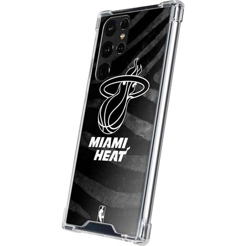 NBA Miami Heat Black Animal Print Galaxy S22 Ultra Clear Case