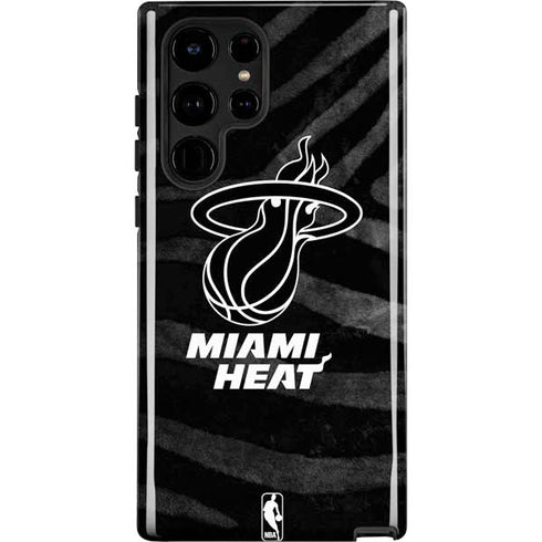 NBA Miami Heat Black Animal Print Galaxy S22 Ultra Pro Case