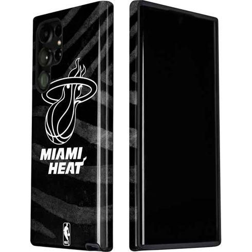 NBA Miami Heat Black Animal Print Galaxy S22 Ultra Pro Case