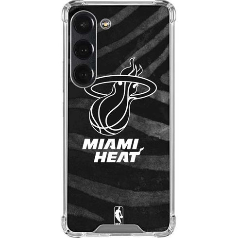 NBA Miami Heat Black Animal Print Galaxy S23 Clear Case