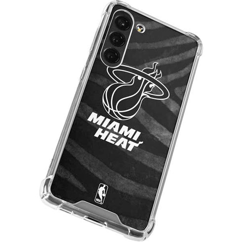 NBA Miami Heat Black Animal Print Galaxy S23 Plus Clear Case