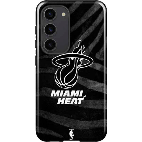 NBA Miami Heat Black Animal Print Galaxy S23 Pro Case