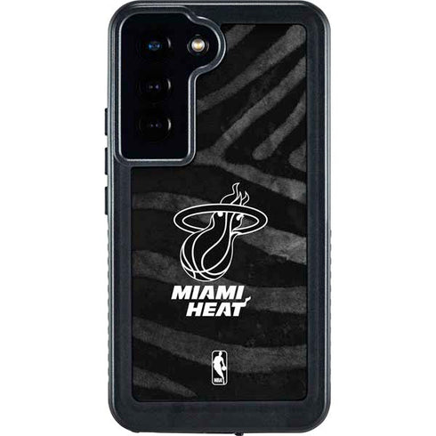 NBA Miami Heat Black Animal Print Galaxy S23 Waterproof Case