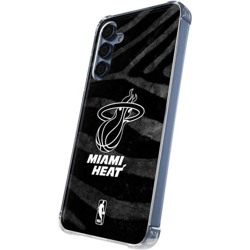 NBA Miami Heat Black Animal Print Galaxy S24 Clear Case