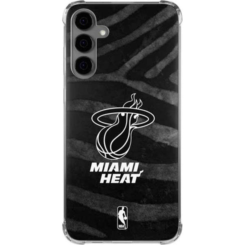 NBA Miami Heat Black Animal Print Galaxy S24 Plus Clear Case