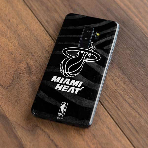 NBA Miami Heat Black Animal Print Galaxy S9 Plus Skin