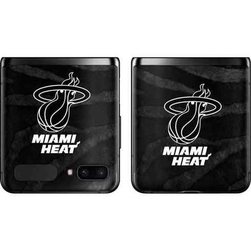 NBA Miami Heat Black Animal Print Galaxy Z Flip Skin