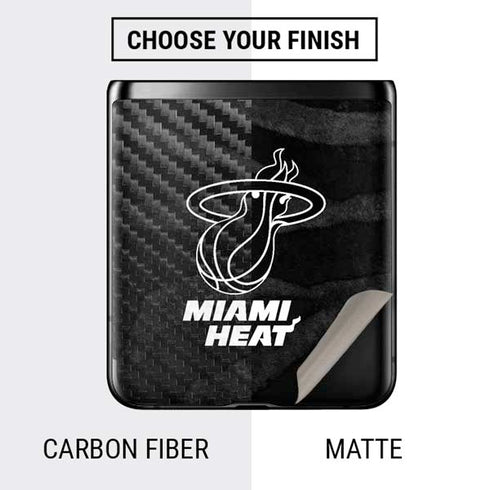 NBA Miami Heat Black Animal Print Galaxy Z Flip Skin