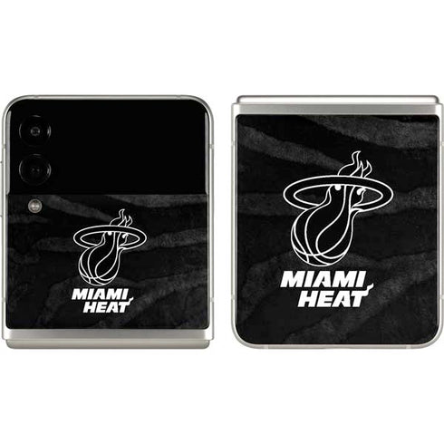 NBA Miami Heat Black Animal Print Galaxy Z Flip3 5G Skin