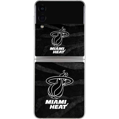NBA Miami Heat Black Animal Print Galaxy Z Flip3 5G Skin