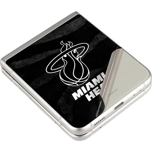 NBA Miami Heat Black Animal Print Galaxy Z Flip3 5G Skin