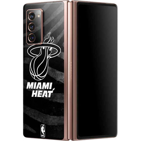 NBA Miami Heat Black Animal Print Galaxy Z Fold2 5G Skin
