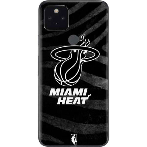 NBA Miami Heat Black Animal Print Google Pixel 5a Skin